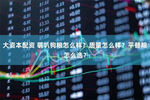 大资本配资 萌叭狗粮怎么样？质量怎么样？平替粮怎么选？